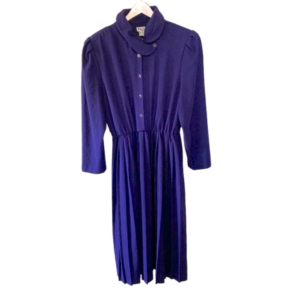 Bantry Bay Long Sleeve Midi Length Pleated Purple Dress Vintage Size 16 Canada